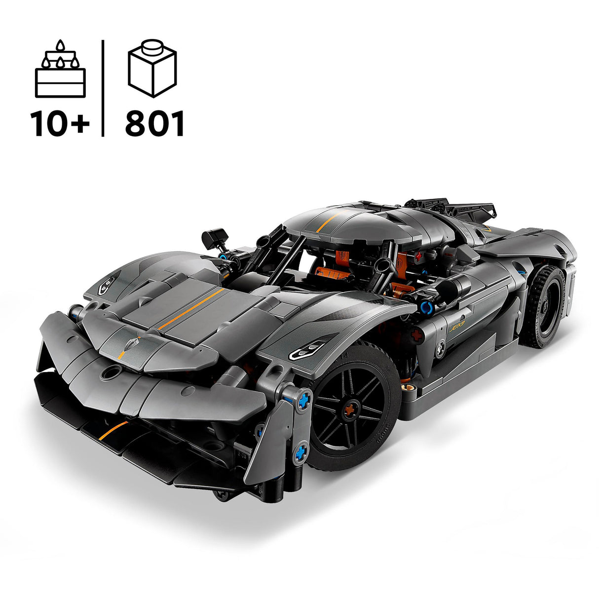 Lego Technic 42173 Koenigsegg Jesko Absolut Grey Hypercar