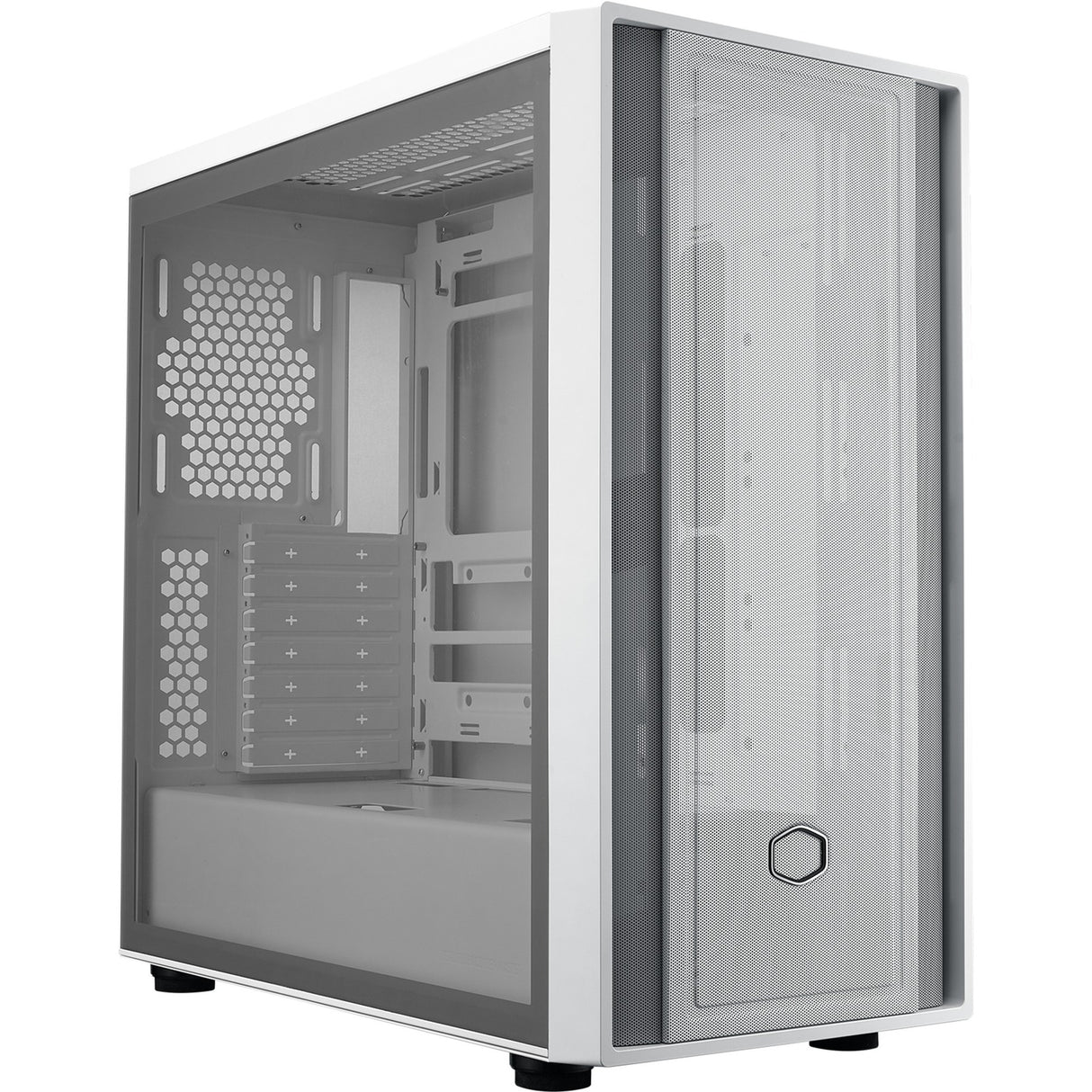 Cooler Master MasterBox 600 Lite Mid-Tower Case (White | 2x USB-A | 1x USB-C | RGB | Tempered Glass)
