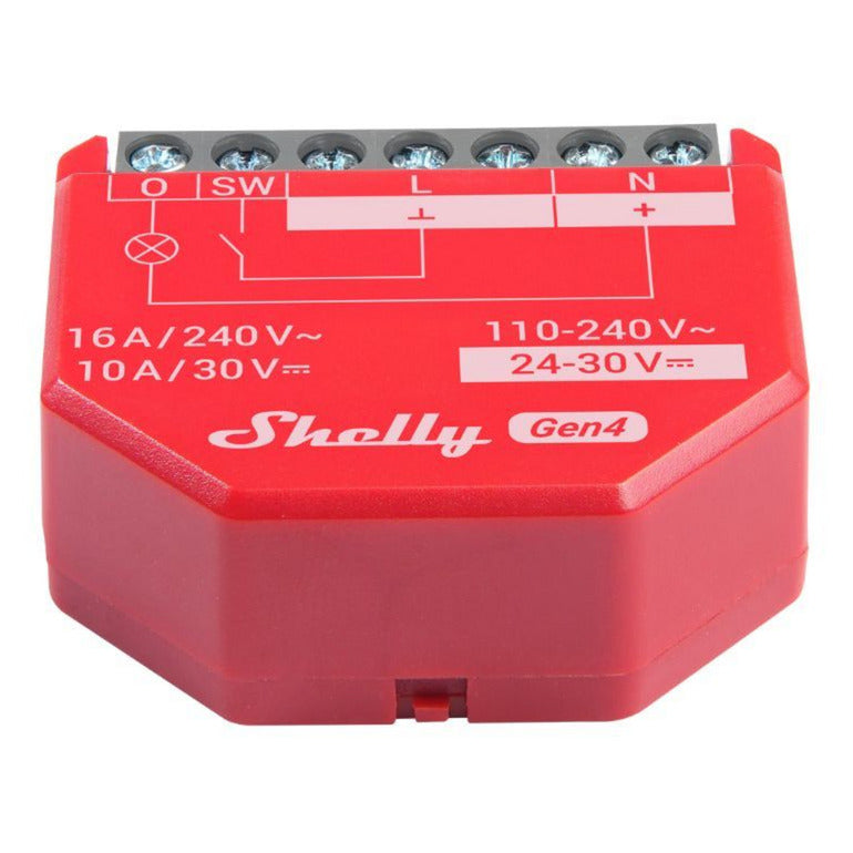 Shelly 1PM Gen4 Relay (red, Bluetooth, Wi-Fi)