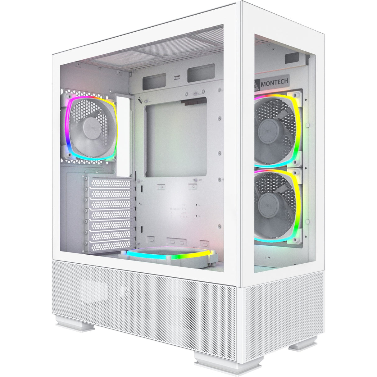 Montech Sky Two Midi Tower Case (White | 2x USB-A | 1x USB-C | Window)