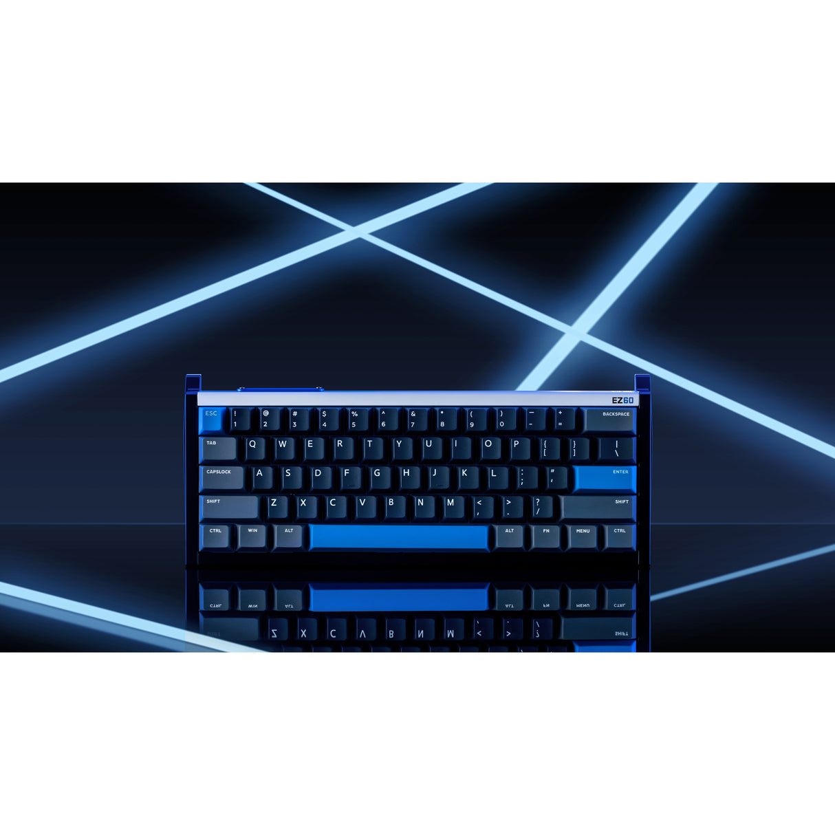 Iqunix EZ60 Magnetic Switch Gaming Keyboard, gaming keyboard (black blue, US layout, US-International, Gateron Magnetic Jade Pro, 60%, RGB, double shot PBT keycaps)