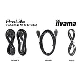 Iiyama prolite t2452msc-b2 24 touchscreen monitor (zwart, hdmi, displayport, usb, audio, touch, 120hz )
