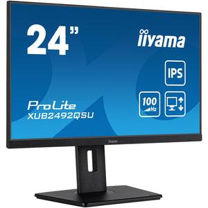 Iiyama ProLite XUB2492QSU-B1 23.8 Monitor (Black (matte), HDMI, DisplayPort, 3x USB-A, USB-C)