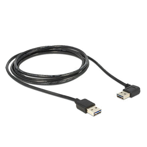 Delock Easy-USB 2.0 A Male > Angled A Male Cable (black, 1 meter)