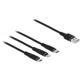 DeLOCK USB įkrovimo laidas 3 in 1, skirtas Lightning, mikro USB