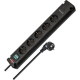 Brennerstuhl Bremounta power strip with 2 USB C charging sockets | 5-fold | black | 3m h05vv-f 3g1.5 - 1150660415