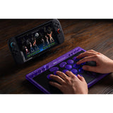 8bitdo arcade controller - transparent purple signature edition (purple transparent, 2.4 ghz bluetooth usb, nintendo switch 1 + 2, pc)