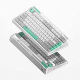 Iqunix OG80 Wormhole Wireless Mechanical Keyboard, Gaming Keyboard (Gray Green, US Layout, Cherry MX Brown, RGB LEDs, 80% (TKL), Hot-Swappable, PBT, 2.4GHz | Bluetooth 5.1 | USB-C)
