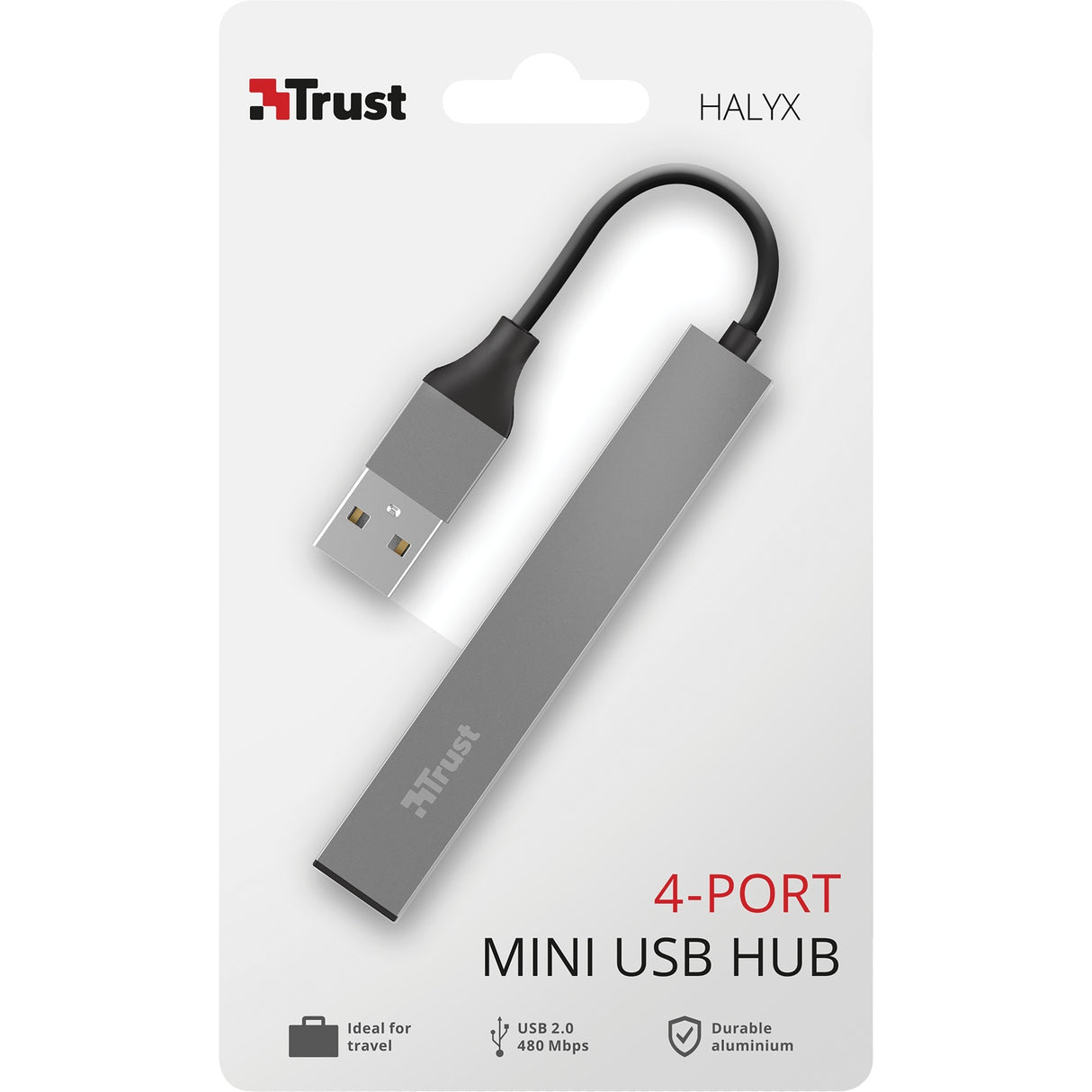 Trust Halyx Aluminium 4-Port Mini USB Hub USB Hub (aluminium)