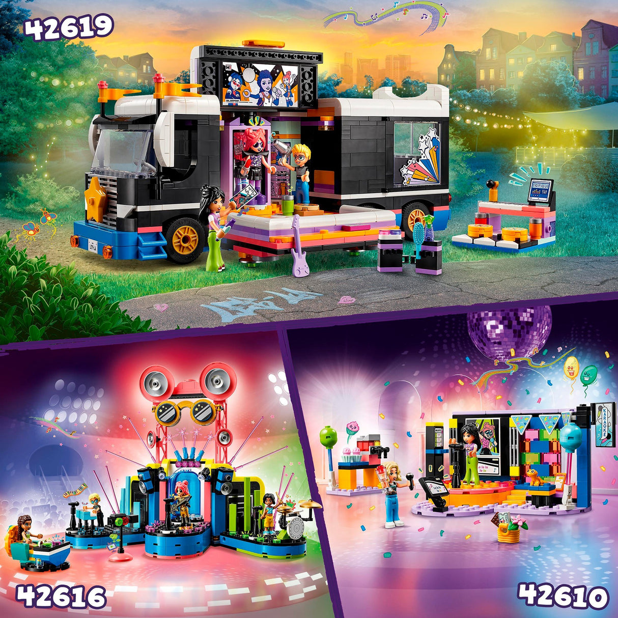 Lego Friends - Pop Star Music Tour Bus Building Toy (42619)