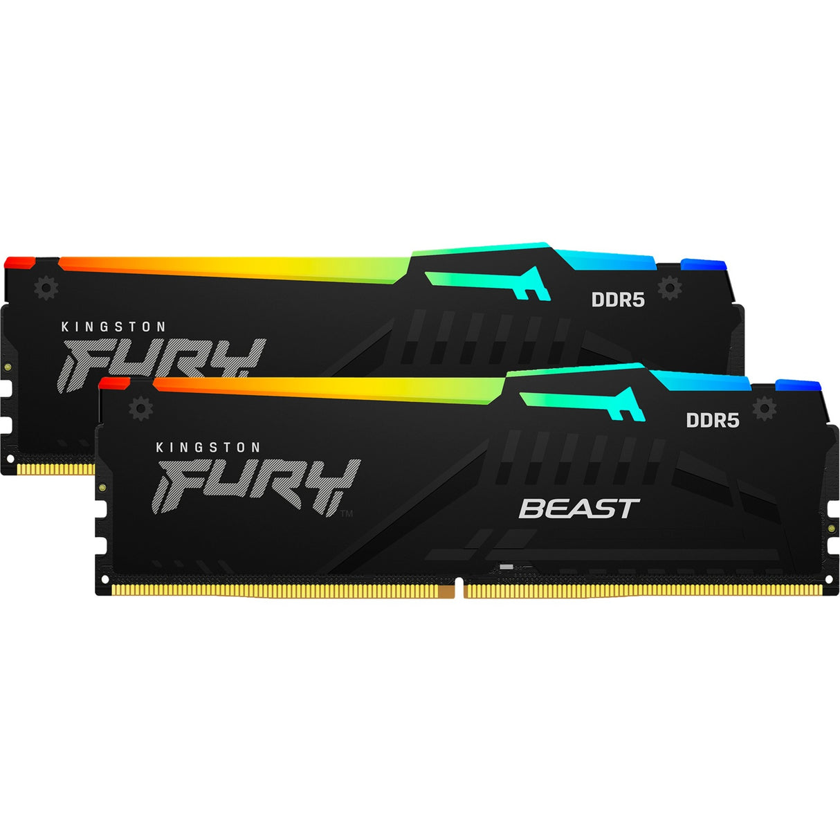 Kingston Fury 32 GB DDR5-5200 Kit RAM (Black, KF552C40BBAK2-32, Beast RGB, XMP)