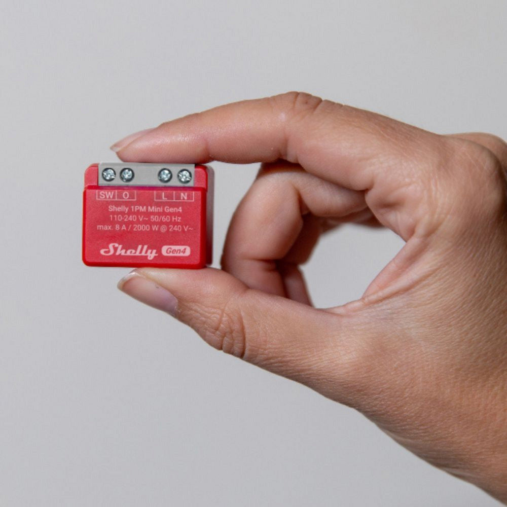 Shelly 1PM Mini Gen4 Relay (Red, Bluetooth 4.2, Wi-Fi)