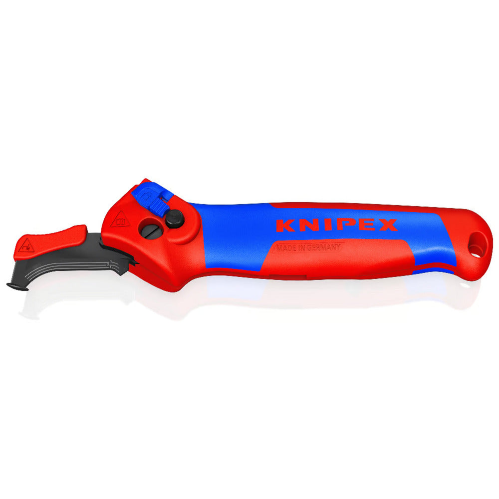 Scian cábla Knipex, le bróg sleamhnáin (gorm dearg)