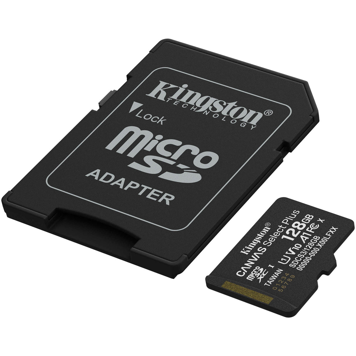 Kingston Canvas Select Plus 128 GB MicroSDXC memory card (black, UHS-I U1, Class 10, V10, incl. SD adapter)