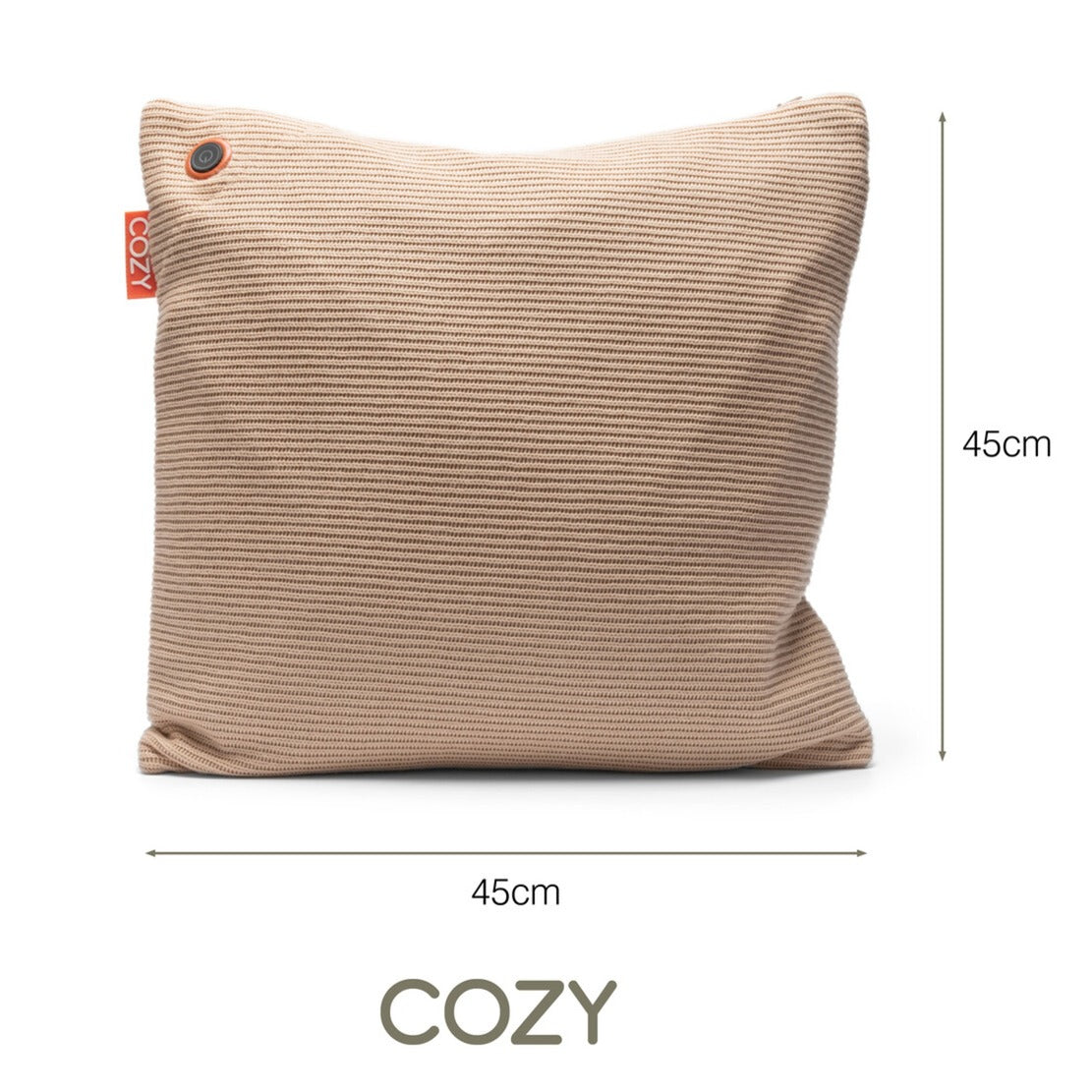 Cozy una knitted 45 x 45 cm wireless heated cushion (light beige, 5000 mAh power bank)