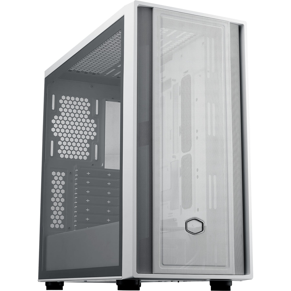 Cooler Master MasterBox 600 Lite Mid-Tower Case (White | 2x USB-A | 1x USB-C | RGB | Tempered Glass)