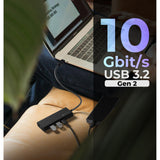 Icy box ib-hub1436-cpd usb hub (black, 2x usb-a, 2x usb-c)
