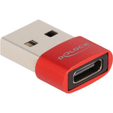 Delock USB 2.0 adapter USB-A male > USB-C female (red)