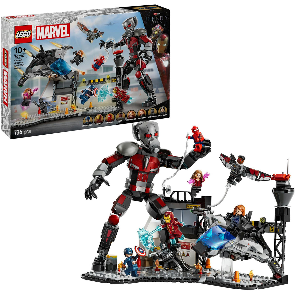Lego Superhelden 76314 Captain America, Bürgerkriegs-Actionszene