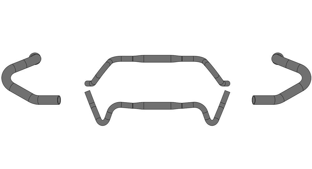 Ergotec Stiúrtha Eachtra Uirbeach Uirbeach Ø31.8x440 580 Dubh