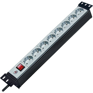 Brennenstuhl premium-line 19 for switch cabinets 8-way socket strip (black light grey, 1156057018, 19-inch rack, for 8 plugs)
