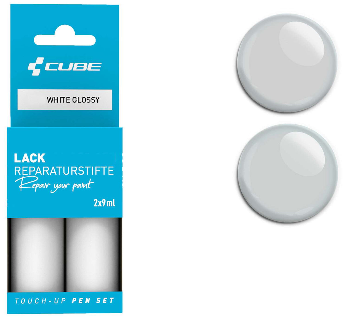 Cube touch-up pen set white glossy