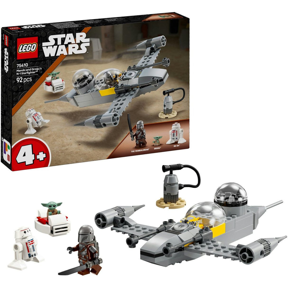 Lego Star Wars 75410 Mando e o caça estelar N-1 de Grogu