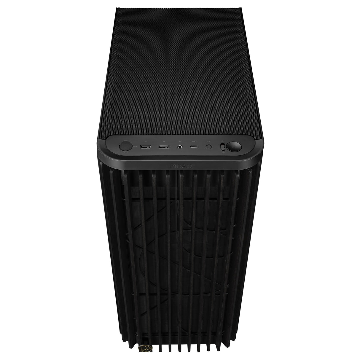 Asus proart pa401 wood edition - metal panel midi tower behuizing (zwart | 2x usb-a | 1x usb-c)