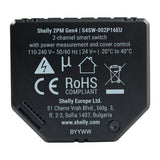 Shelly 2PM Gen4 Relay (black, Bluetooth, Wi-Fi)