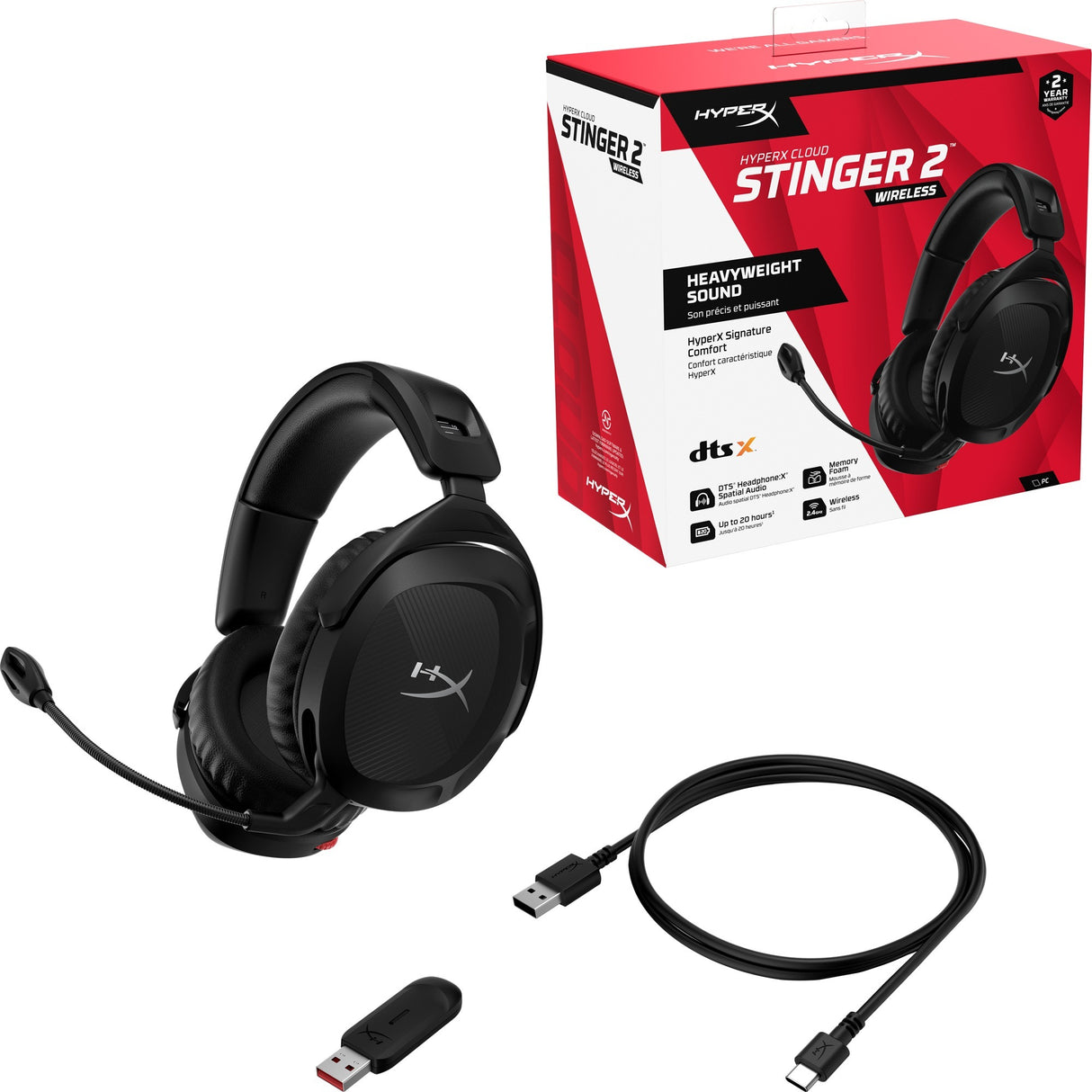 HyperX Cloud Stinger Core 2 Wireless over-ear gaming headset (black)