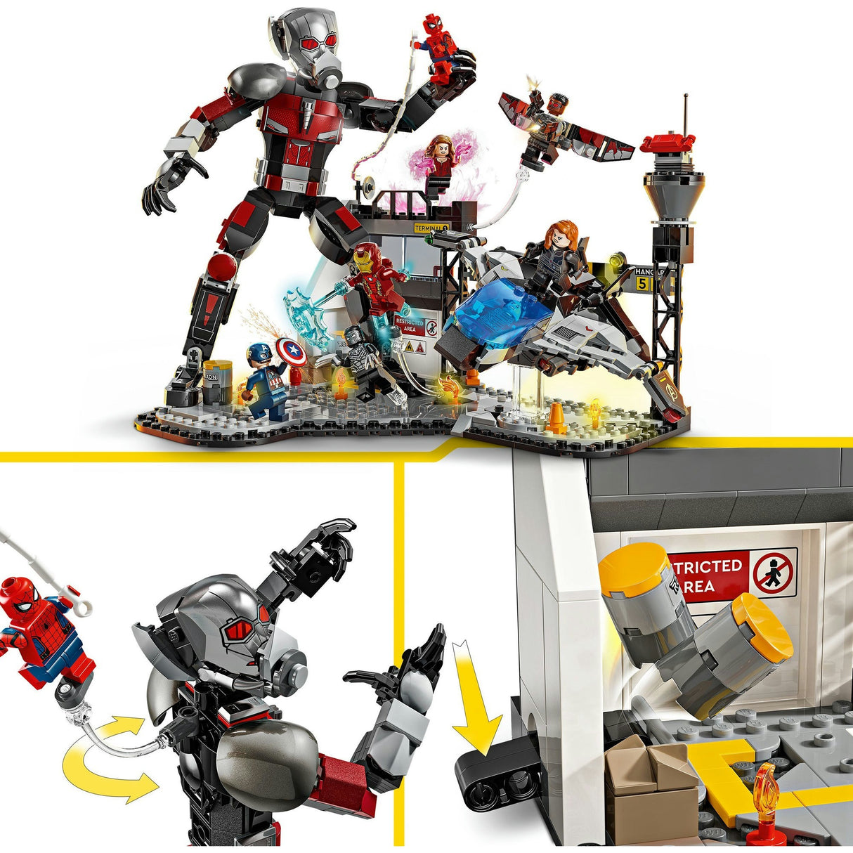 Lego superhelte 76314 kaptajn amerika borgerkrig actionscene