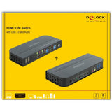 Delock HDMI KVM Switch KVM switch (black, 4k 60 Hz, USB 3.0, audio)