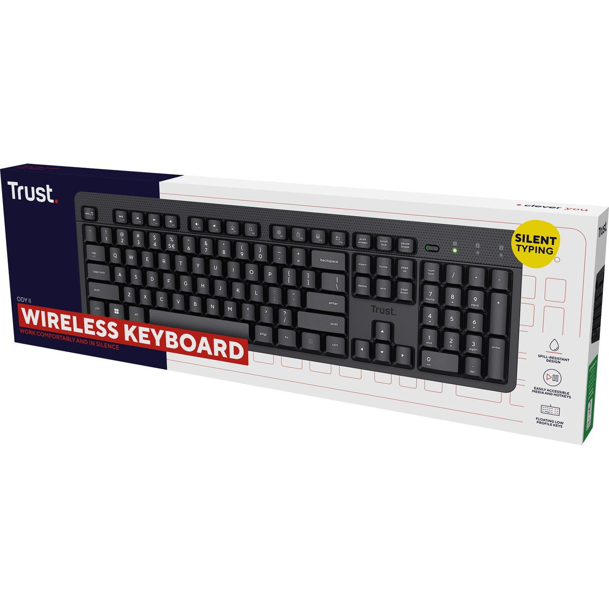 Tillid Trust Ody II stille trådløst tastatur