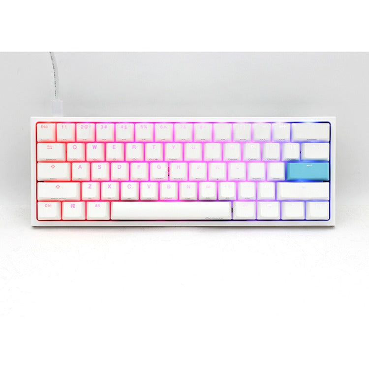 Ducky One 2 Pro Mini White Classic, gaming keyboard (white, US layout, Cherry MX Brown, RGB LED, double-shot PBT, Quack Mechanics, 60%)