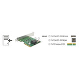 Delock PCI Express x4 Card U.2 NVMe to 1 x internal SFF-8654 4i + 1 x internal SFF-8643 – Low Profile Form Factor Adapter (silver)