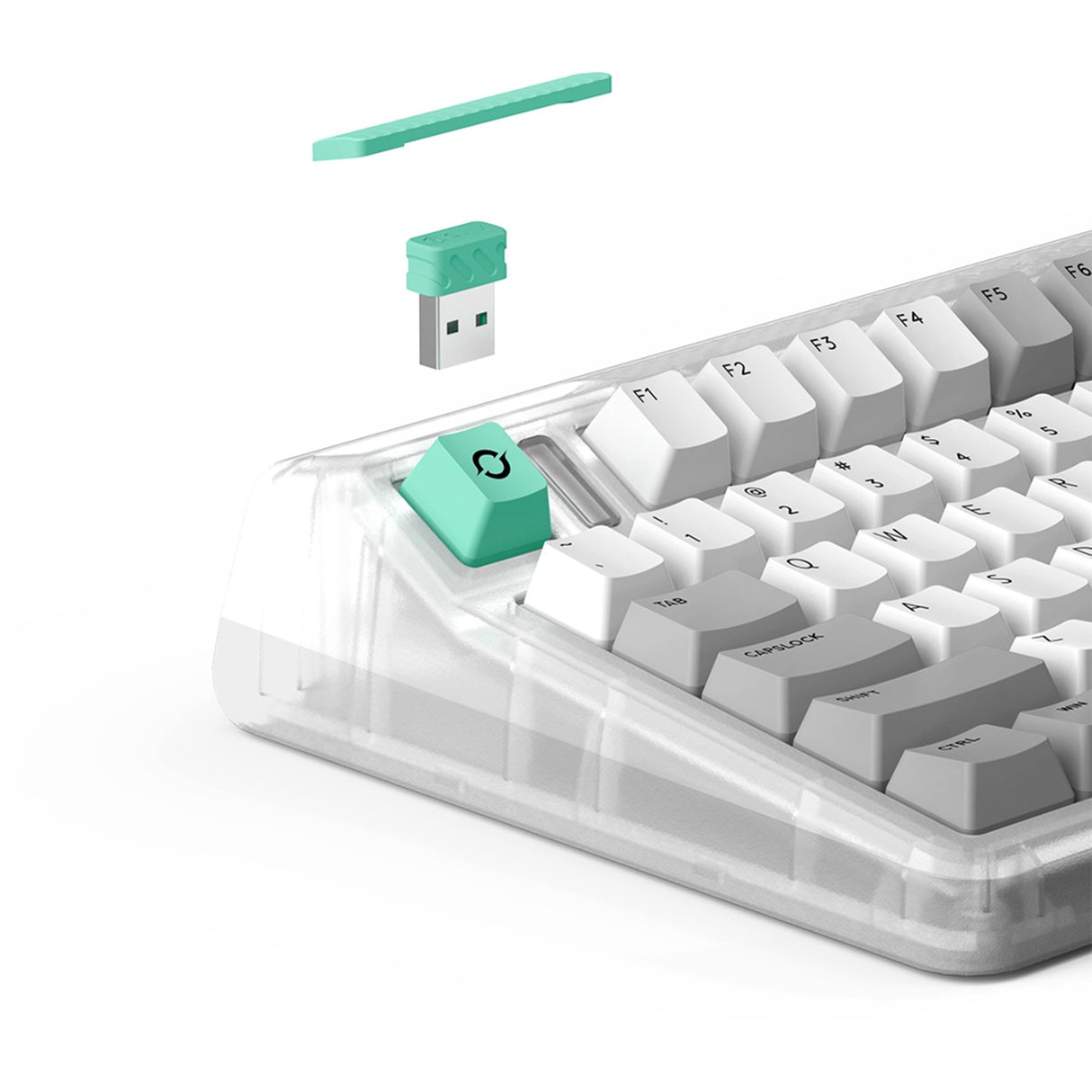 Iqunix OG80 Wormhole Wireless Mechanical Keyboard, Gaming Keyboard (Gray Green, US Layout, Cherry MX Brown, RGB LEDs, 80% (TKL), Hot-Swappable, PBT, 2.4GHz | Bluetooth 5.1 | USB-C)