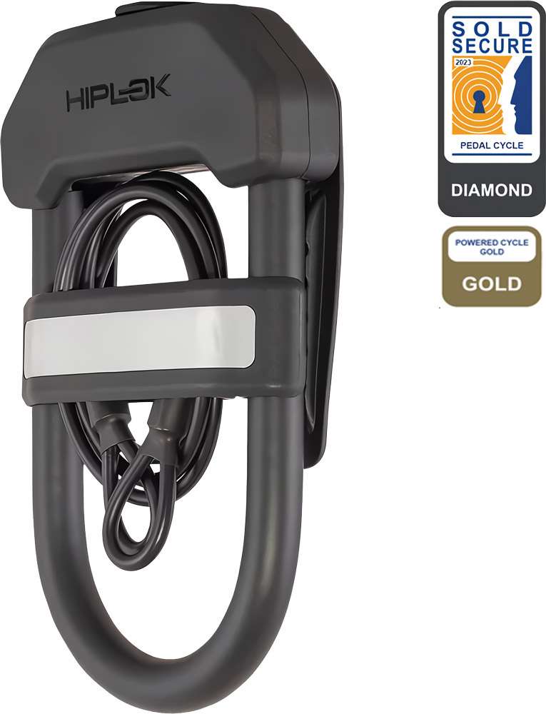 Hiplok dxc with clip and cable - portable u-lock