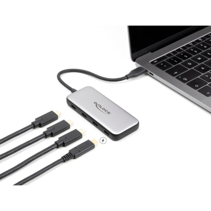 DeLOCK USB 10 Gbps USB Type-C Hub + 4 x USB Cineál-C baineann