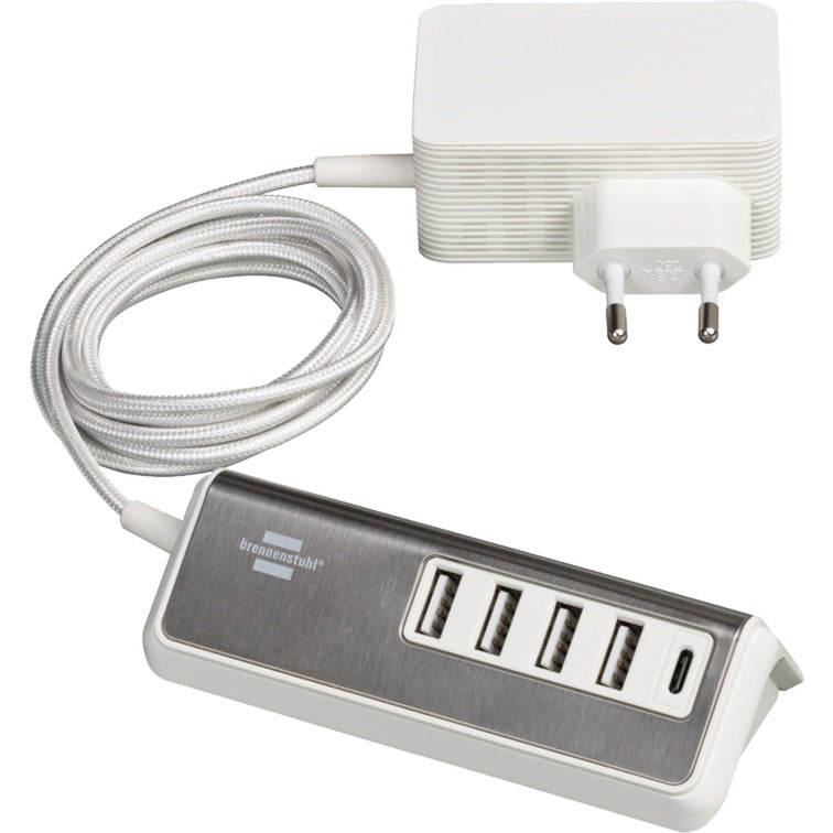 Brennenstuhl brennenstuhl®estilo USB multi-charger with 1.5m textile cable 4x USB charger + 1x USB C - 1508230