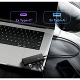 Icy box ib-hub1436-cpd usb hub (black, 2x usb-a, 2x usb-c)
