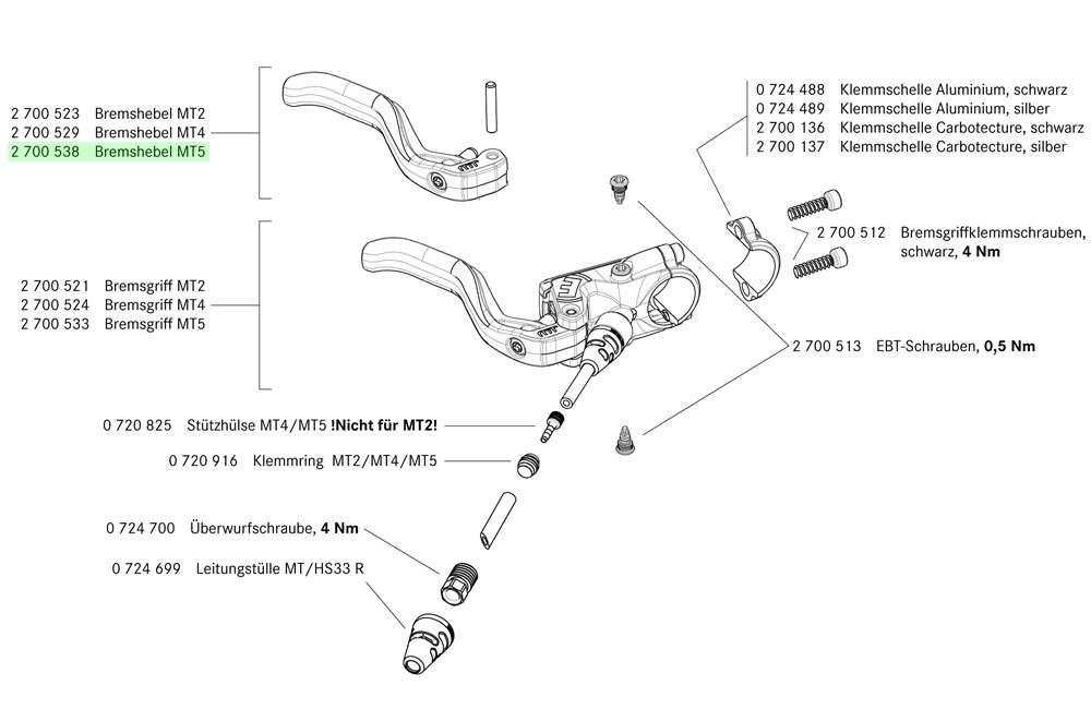 Magura mt5 brake lever 2-finger aluminum from 2015
