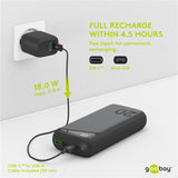 Goobay Quick Charge Power Bank 20,000 mAh - 74 Wh (Black, USB-C PD, QC 3.0)