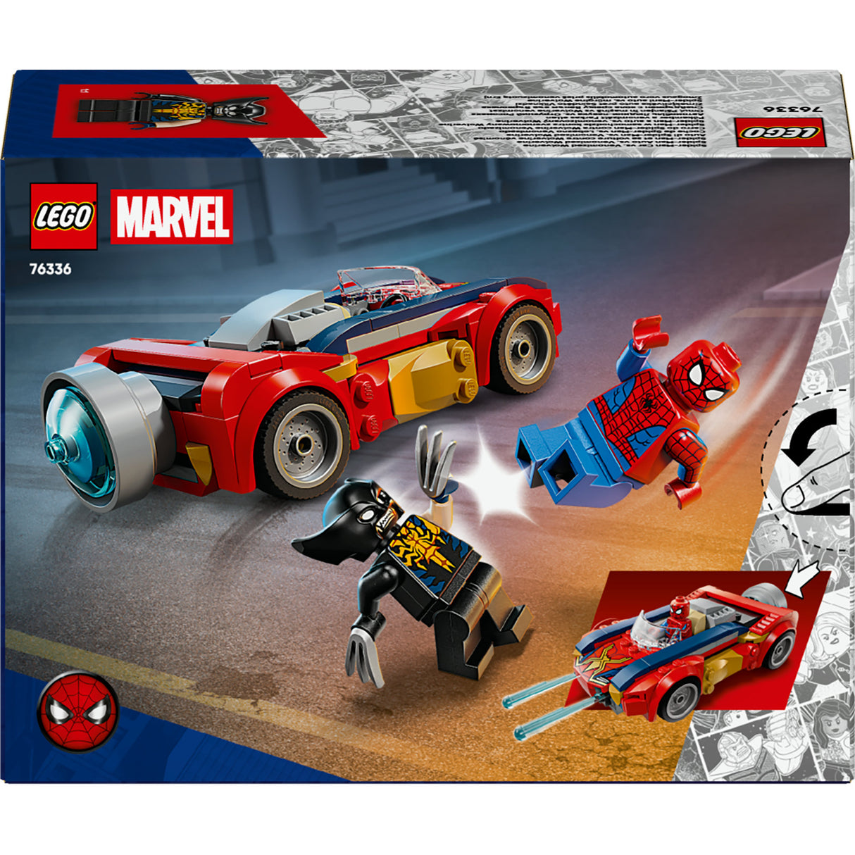 Lego super heroes 76336 Marvel Spider-man car vs. vomized wolverine