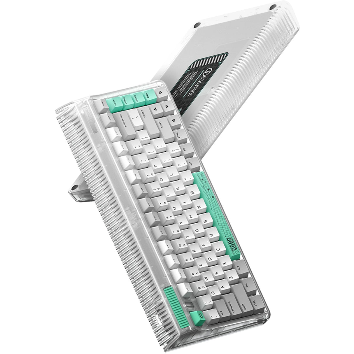 Iqunix OG80 Wormhole Wireless Mechanical Keyboard, Gaming Keyboard (Gray Green, US Layout, Cherry MX Brown, RGB LEDs, 80% (TKL), Hot-Swappable, PBT, 2.4GHz | Bluetooth 5.1 | USB-C)