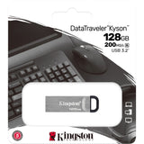 Kingston datatraveler kyson 128 gb usb-stick (zilver, dtkn 128gb)