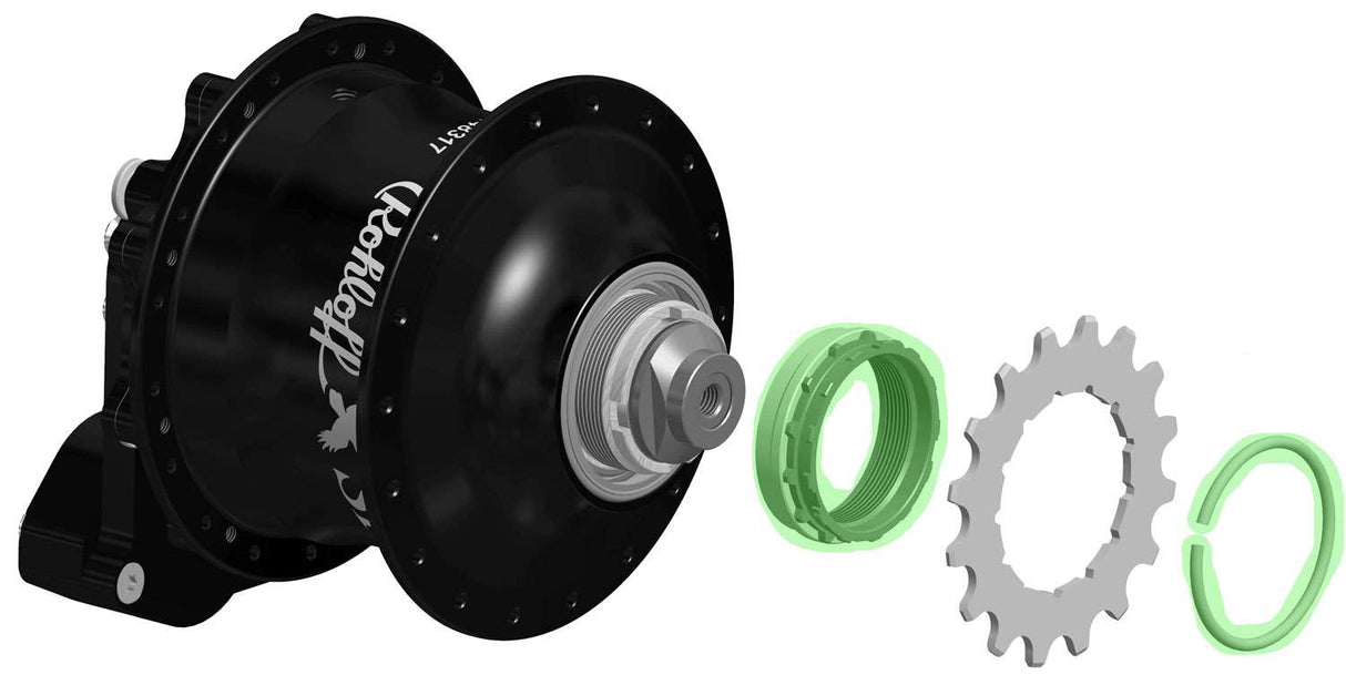 Rohloff splined carrier adapter with snap ring circlip standard