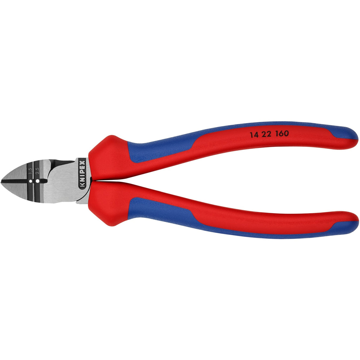 Knipex Wire Stripping and Cutting Pliers 14 22 160 (red blue, length 160mm, VDE-tested)