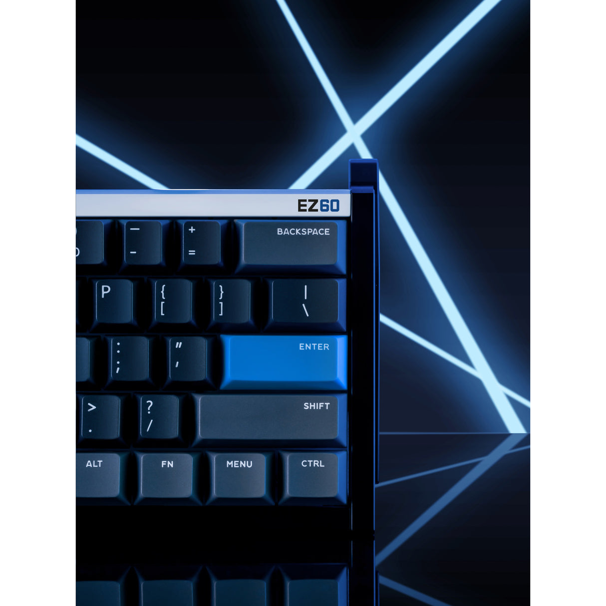 Iqunix EZ60 Magnetic Switch Gaming Keyboard, gaming keyboard (black blue, US layout, US-International, Gateron Magnetic Jade Pro, 60%, RGB, double shot PBT keycaps)