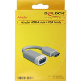 Delock HDMI A > VGA Adapter (Grey, 0.15 meter)
