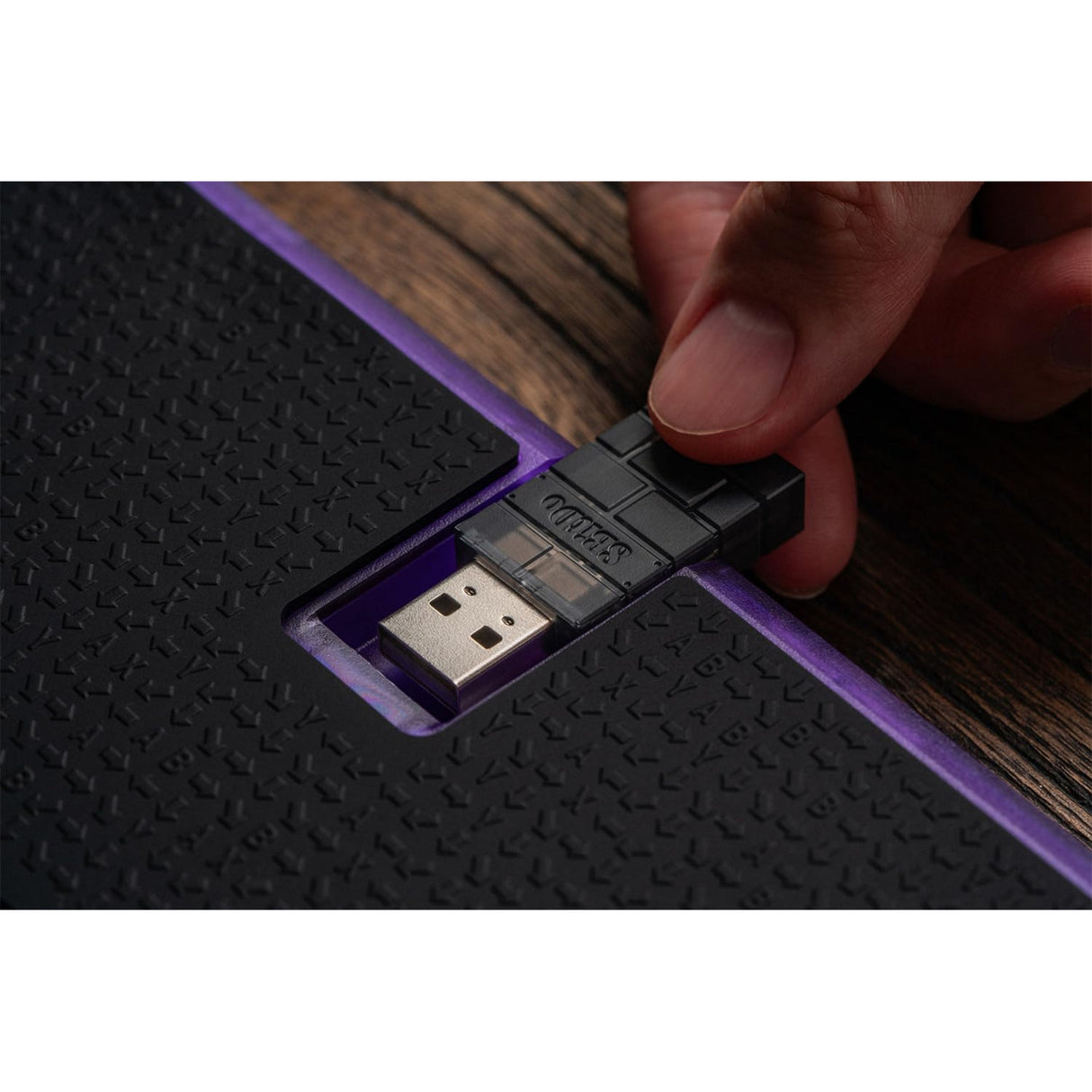 8bitdo arcade controller - transparent purple signature edition (purple transparent, 2.4 ghz bluetooth usb, nintendo switch 1 + 2, pc)